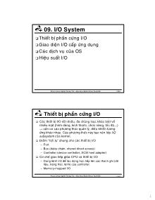 Bài giảng Hệ điều hành (Operating Systems) - Nguyễn Phan Trung - Chương 9: I/O System