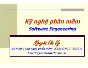 Bài giảng Kỹ nghệ phần mềm - Nguyễn Văn Vỵ - Bài 1: Khái niệm về phần mềm