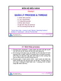 Bài giảng môn Hệ điều hành - Chương 2: Quản lý Process & Thread