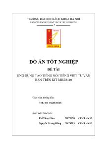 Đồ án Ứng dụng tạo tiếng nói tiếng Việt từ văn bản trên KIT mini2440