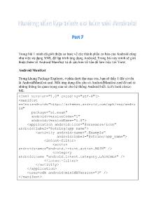 Hướng dẫn lập trình cơ bản với Android - Phần 7