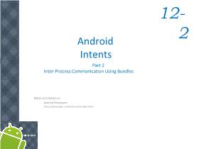 Lập trình Android tiếng Việt - Chapter 12: Android Intents (Part 2)