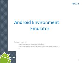 Lập trình Android tiếng Việt - Chapter 2: Android Environment Emulator