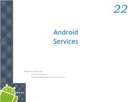 Lập trình Android tiếng Việt - Chapter 22: Android Services