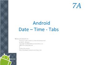 Lập trình Android tiếng Việt - Chapter 7: Android Date - Time - Tabs