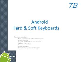 Lập trình Android tiếng Việt - Chapter 7: Android Hard & Soft Keyboards