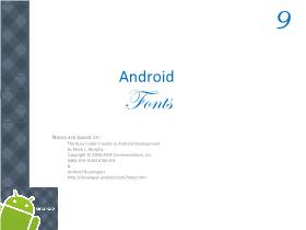 Lập trình Android tiếng Việt - Chapter 9: Android Fonts
