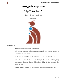 Hướng dẫn thực hành Lập trình Java 2