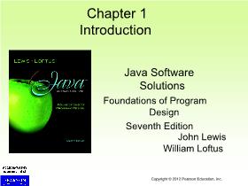 Java Software Solutions - Chapter 1: Introduction