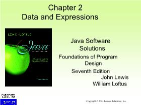 Java Software Solutions - Chapter 2: Data and Expressions