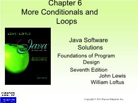 Java Software Solutions - Chapter 6: More Conditionals and Loops